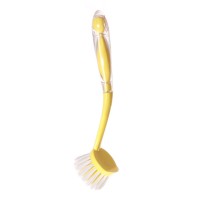 Wholesale hot sale plastic yellow cleaning brush with non-slip handle