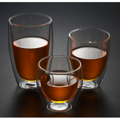 450ml hot sale handmade double wall glass borosilicate material double wall glass for coffee