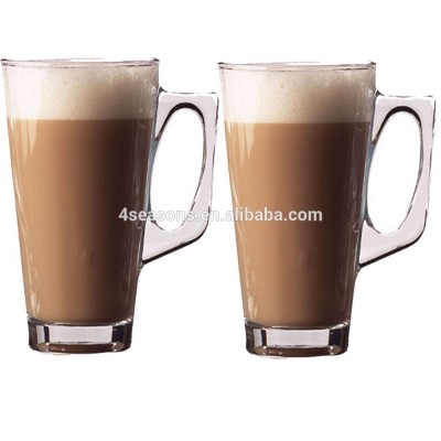 Latte Glasses 240ml Tea Coffee Cappuccino Hot Chocolate Glass Cups Mugs