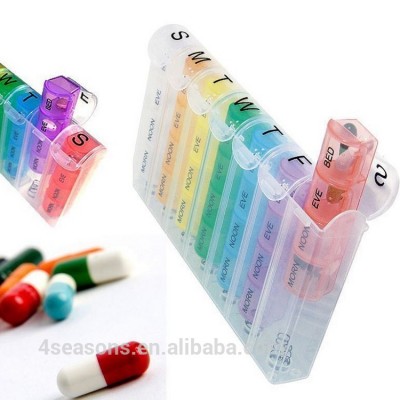 Spring Loaded 7 Day Pill Box Organizer Detachable Removable